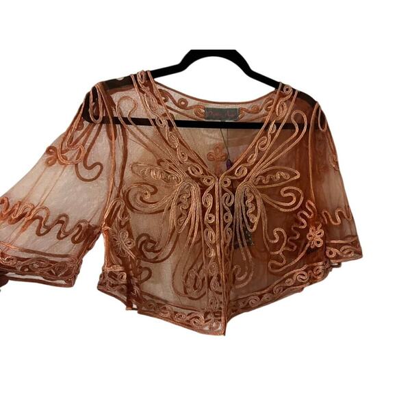 NWT Pretty Angels Boho butterfly top sheer dressy fairycore festival pretty sz S - Picture 1 of 12